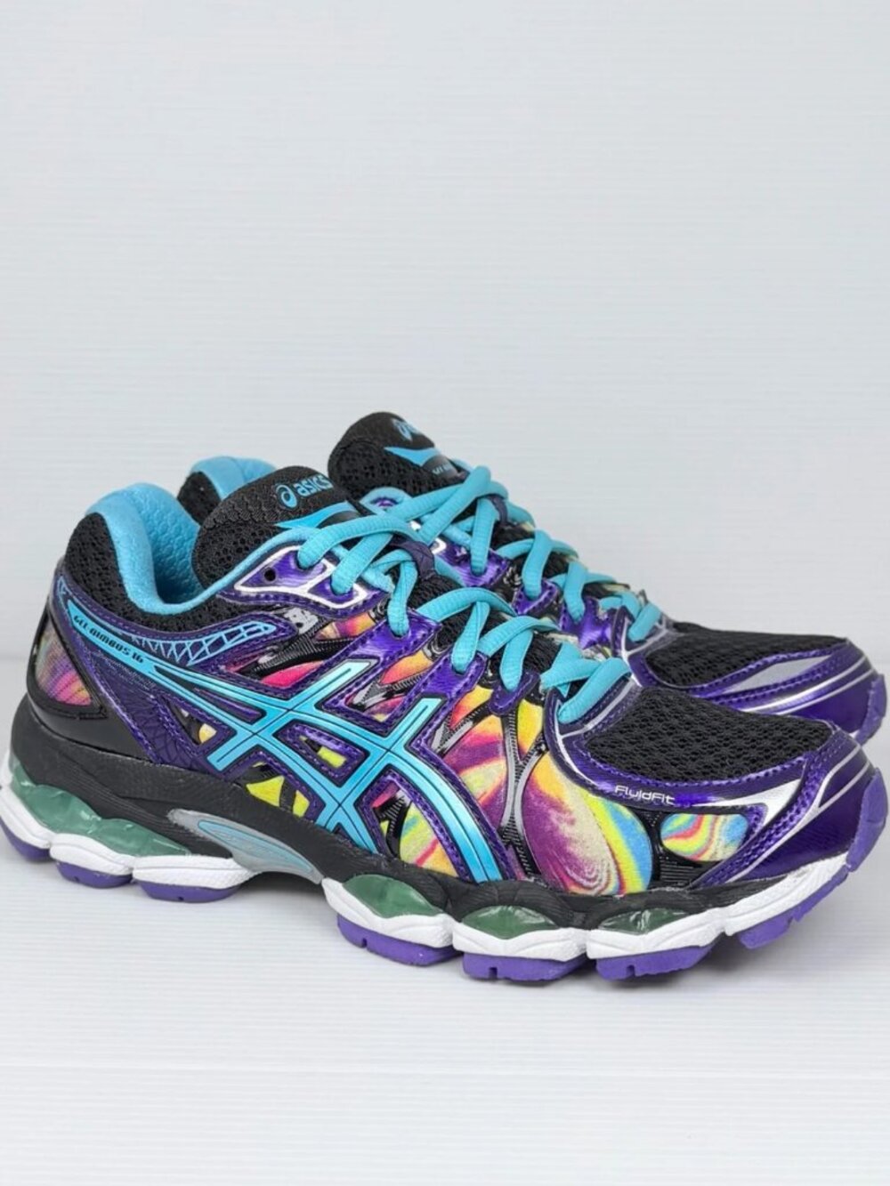 RARE ASICS Gel Nimbus 16 Kaleidescope Iridescent Women's 6 US 37 EUR Multicolor